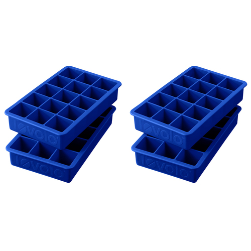 4pc Tovolo Silicone Perfect Cube Ice Tray Set - Blue