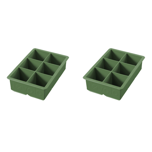 2PK Tovolo Silicone King Cube Ice Tray Mould Cubes - Pesto