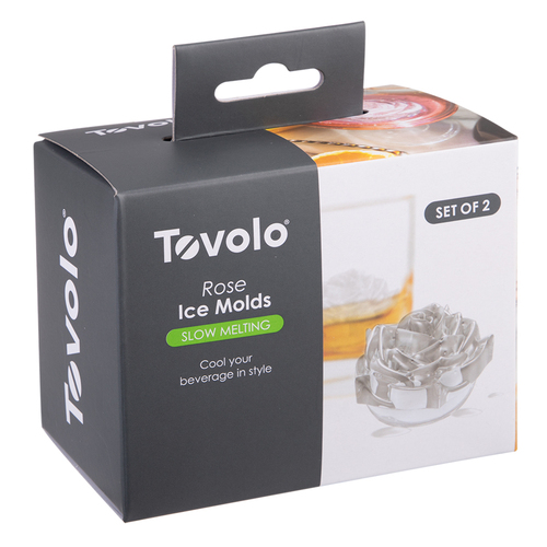 2pc Tovolo Novelty Rose Ice Mould Set w/ Cap - Charcoal