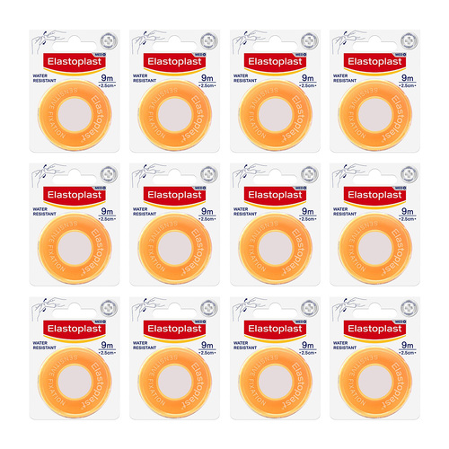 12PK Elastoplast Sensitive Fixation Water Resistant Tape 9mx2.5cm