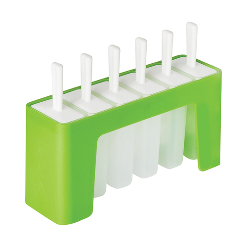 6pc Tovolo Groovy Pop Moulds Set w/ Stand 23x16.5cm - Spring Green