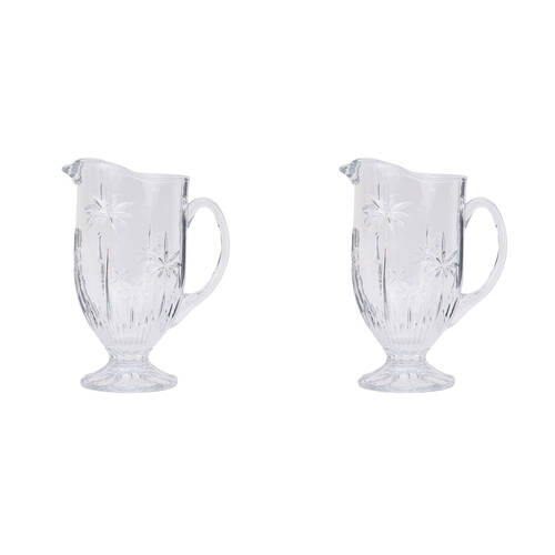 2PK Annabel Trends Glass 1400ml Jug 41x31cm Palm Trees - Clear