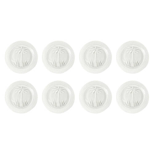 8pc Annabel Trends Glass Plate Palm Tree Food Dish Set - Clear