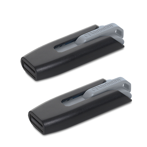 2x Verbatim Store'n'Go V3 16GB USB 3.0 Stick Drive - Grey