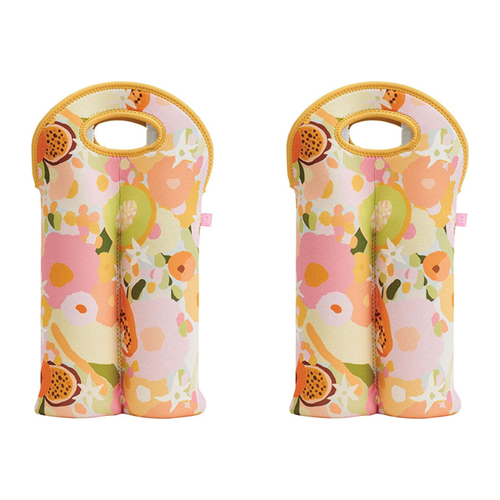 2PK Annabel Trends Neoprene Double Bottle Bag 24x38cm - Tutti Fruitti