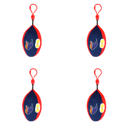 4PK AFL Adelaide Footy Keyclip Hanging Bag Accessory 10cm