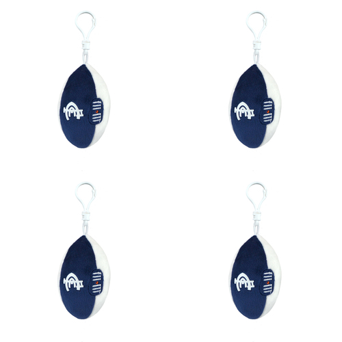 4PK AFL Carlton Footy Keyclip Hanging Bag Accessory 10cm