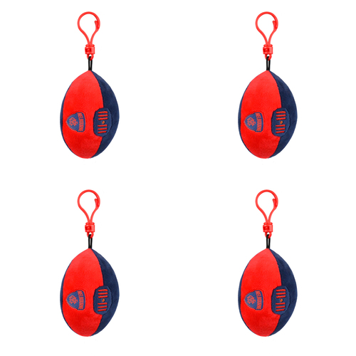 4PK AFL Melbourne Footy Keyclip Hanging Bag Accessory 10cm