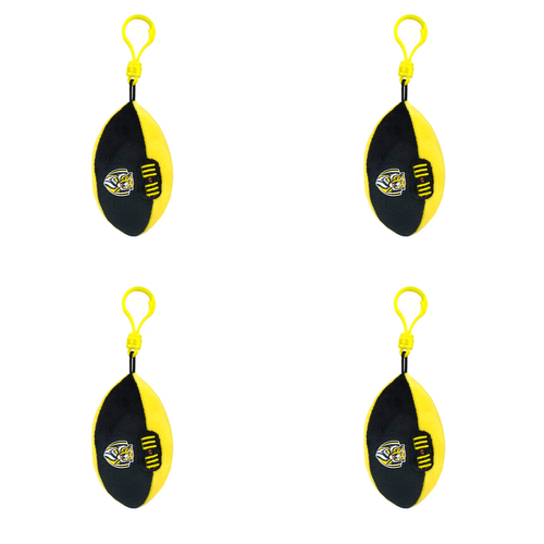 4PK AFL Richmond Footy Keyclip Hanging Bag Accessory 10cm