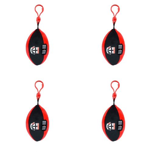 4PK AFL St Kilda Footy Keyclip Hanging Bag Accessory 10cm