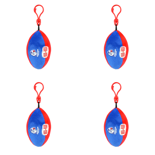 4PK AFL W Bulldogs Footy Keyclip Hanging Bag Accessory 10cm