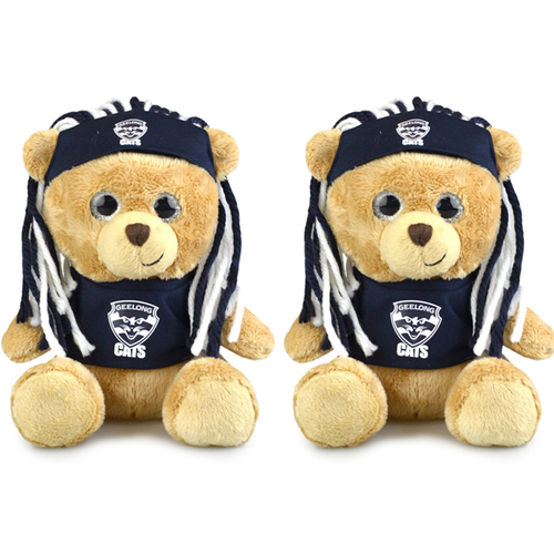 2PK AFL Sparkle Fanatic Geelong Soft Animal Plush Toy 20cm - Navy