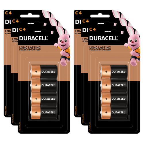 6x 4pc Duracell Coppertop C Alkaline Battery Pack Single Use