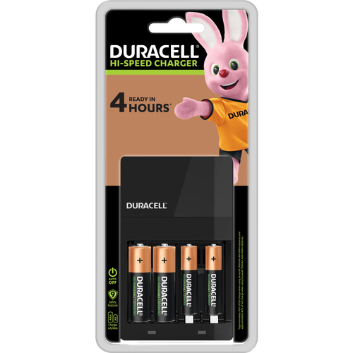 Duracell Hi-Speed NiMH 4 Slot Battery Charger For AA/AAA Batteries Black