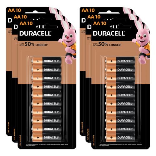 6x 10pc Duracell Coppertop AA Alkaline Battery Pack Single Use