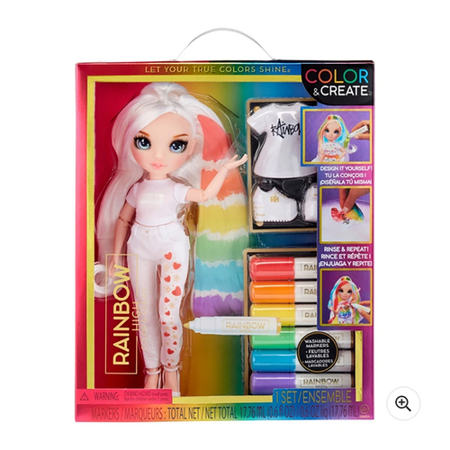 Rainbow High Color & Create Fashion Doll Kids Toy Asstd  8+