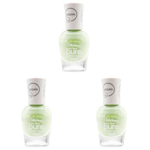 3PK Sally Hansen 10ml Good Kind Pure Vegan Nail Polish - 375 Mint Refresh