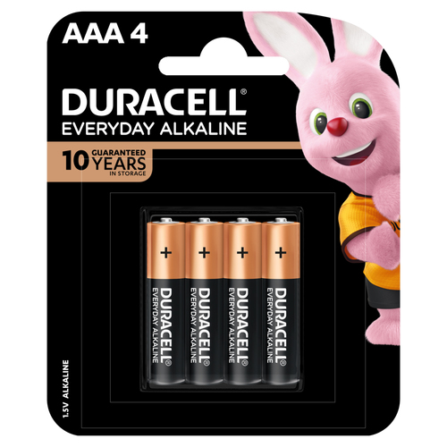 4pc Duracell Everyday AAA Alkaline Battery Pack Single Use