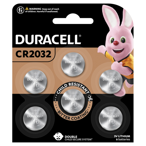 6pc Duracell Specialty 2032 Coin Button Batteries Set