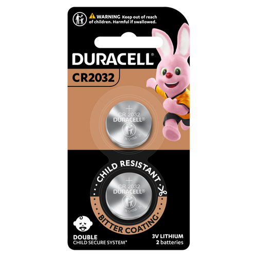 2pc Duracell Specialty 2032 Lithium Coin Battery Pack Single Use