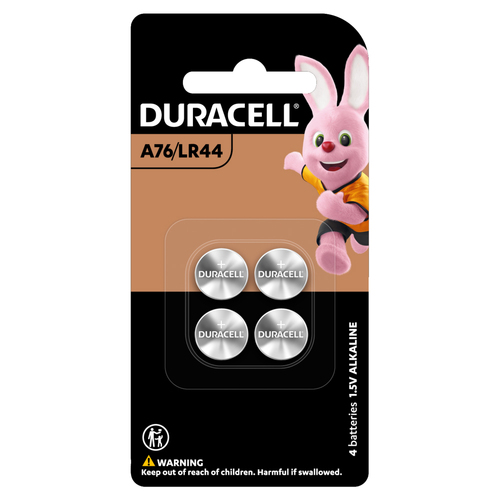 4pc Duracell Specialty LR44 Alkaline Button Battery Pack Single Use