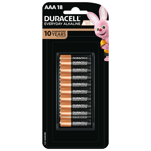 18pc Duracell Everyday AAA Alkaline Battery Pack Single Use