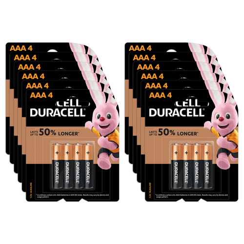 12x 4pc Duracell Coppertop AAA Alkaline Battery Pack Single Use