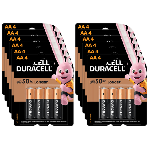 12x 4pc Duracell Coppertop Alkaline AA Battery Pack Single Use 