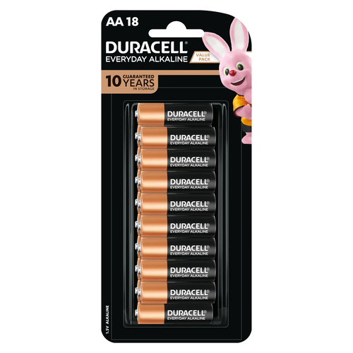 18pc Duracell Everyday AA Alkaline Battery Pack Single Use