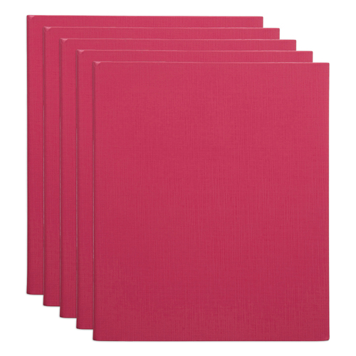 5PK Marbig PE/Linen 2 D-Ring 25mm A4 Binder File Organiser - Coral