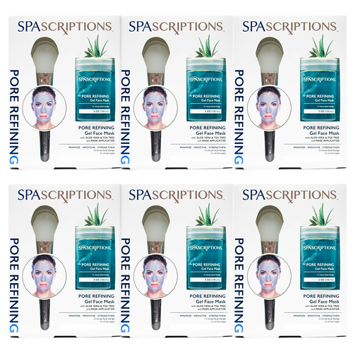 6PK Spascriptions 150ml Pore Refining Gel Face Mask w/ Aloe Vera & Tea Tree