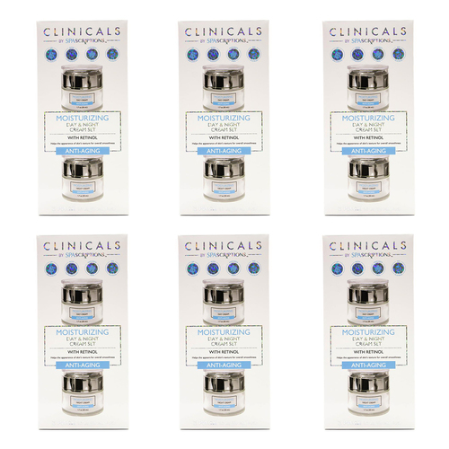 6PK Spascriptions Moisturizing Day & Night Cream Set Anti Aging w/ Retinol