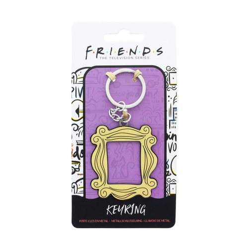 Friends Frame Metal Keyring Hanging Bag Charm Keychain - Gold