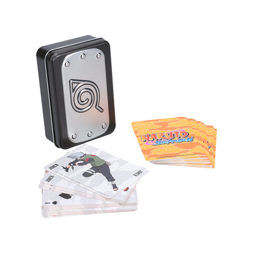 54pc Naruto Playing Cards Deck Set w/ Metal Storage Tin 6y+