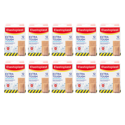 120pc Elastoplast Extra Tough Plasters Waterproof Wound Bandage