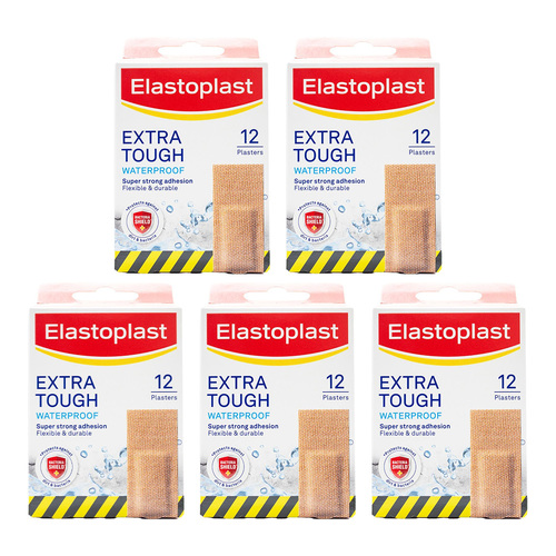 60pc Elastoplast Extra Tough Plasters Waterproof Wound Bandage