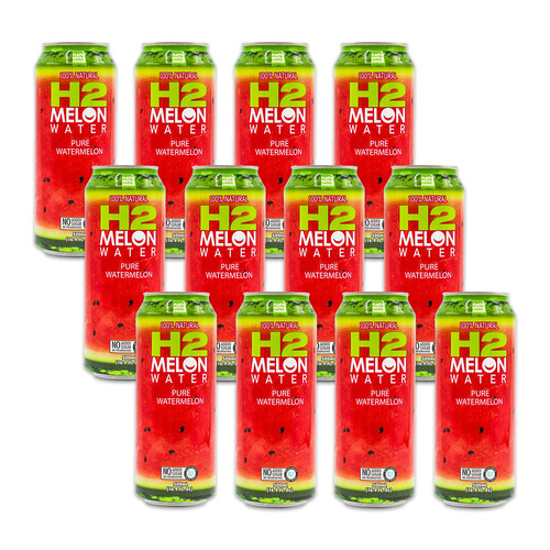 12PK H2 Melon 500ml Watermelon Water Natural Drink Can Beverage