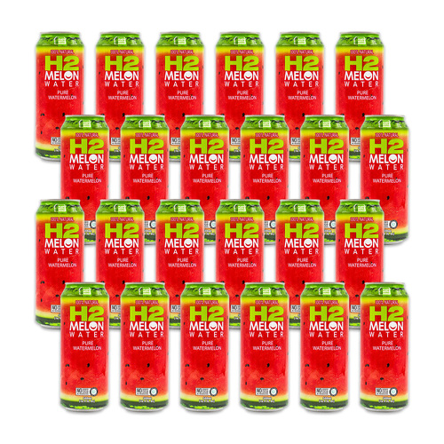 24PK H2 Melon 500ml Watermelon Water Natural Drink Can Beverage