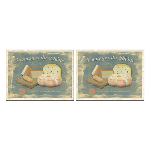 2PK Nostalgic Art Fridge Rectangle Magnet Fromages 6x8cm