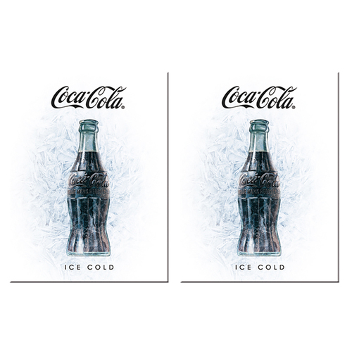 2PK Nostalgic Art Fridge Rectangle Magnet Coca-Cola Ice White 6x8cm