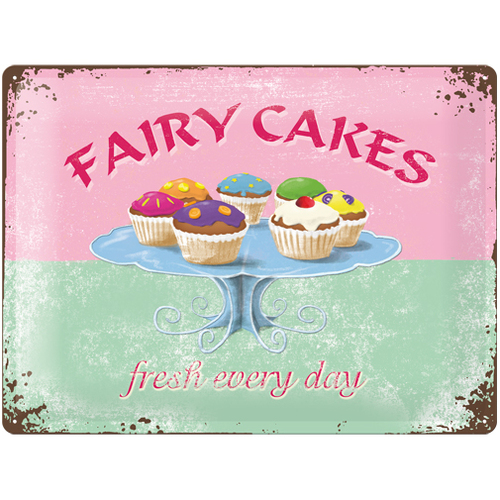 Nostalgic Art Fairy Cakes 30x40cm Large Metal Tin Sign