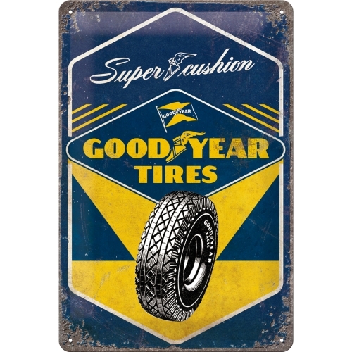 Nostalgic Art 20x30cm Medium Metal Wall Hanging Sign Goodyear Super Cushion