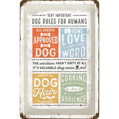 Nostalgic Art 20x30cm Medium Metal Wall Hanging Sign Dog Rules