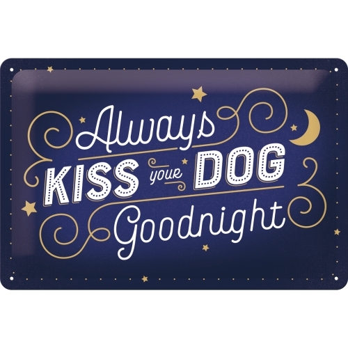 Nostalgic Art 20x30cm Medium Metal Wall Hanging Sign Kiss Your Dog