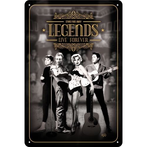 Nostalgic Art 20x30cm Medium Metal Wall Hanging Sign Legends Live Forever