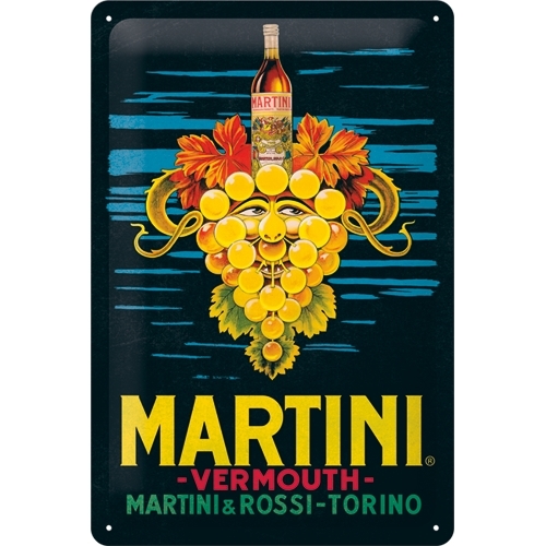 Nostalgic Art Martini Vermouth Grapes 20x30cm Medium Metal Tin Sign