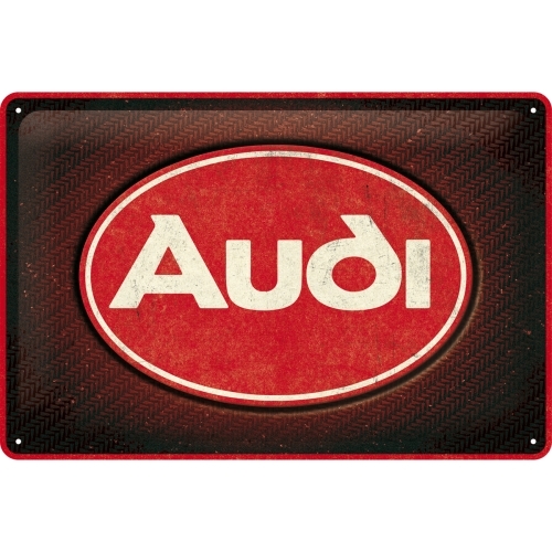 Nostalgic Art Audi Logo Red Shine 20x30cm Medium Metal Tin Sign