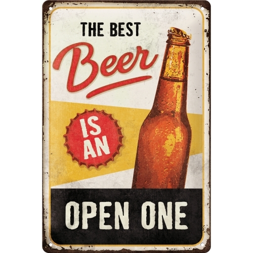 Nostalgic Art Medium Sign 20x30cm Metal The Best Beer Is An Open One