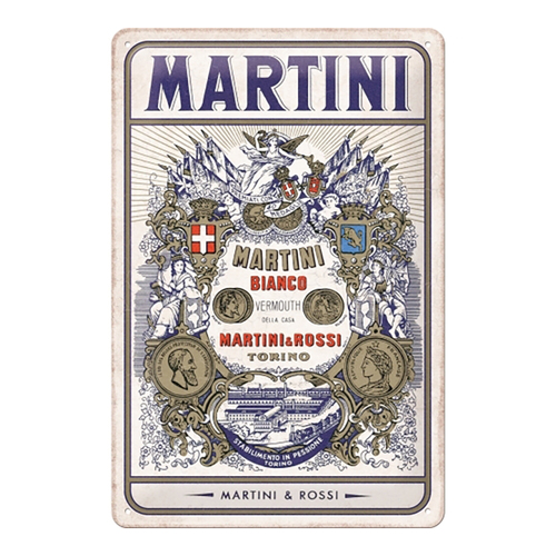 Nostalgic Art 20x30cm Medium Sign Martini Bianco Vermouth Label