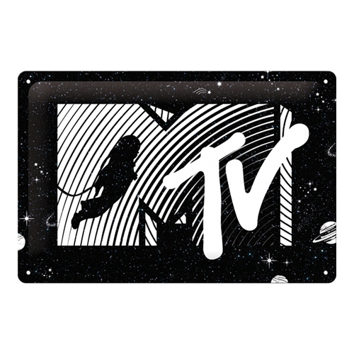 Nostalgic Art 20x30cm Medium Sign MTV Moonman Logo Universe